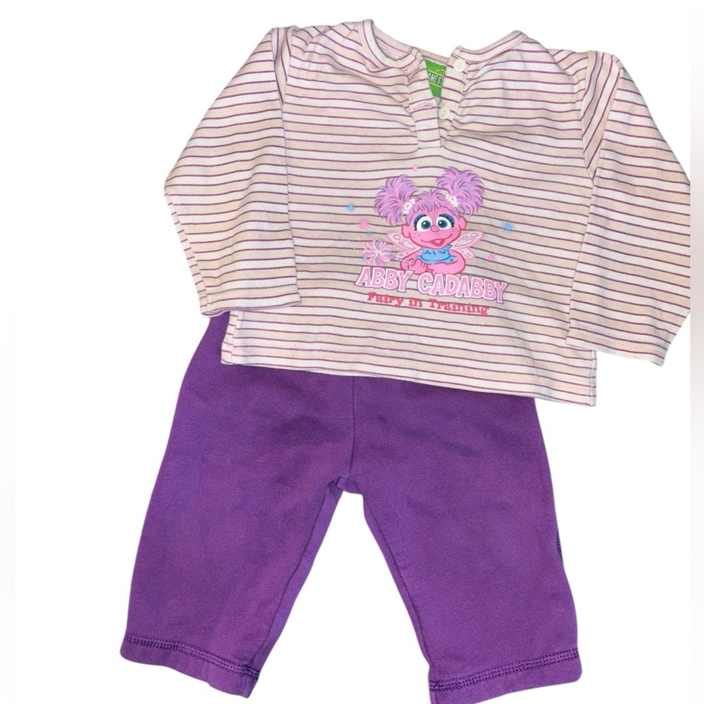 Vintage Y2K Sesame Street Abby Set Purple and Pink 24m